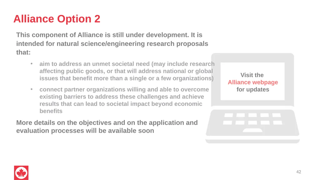 NSERC Alliance Grants Canada’s research - slide 42 of 47