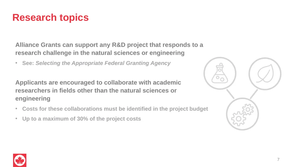 NSERC Alliance Grants Canada’s research - slide 7 of 47