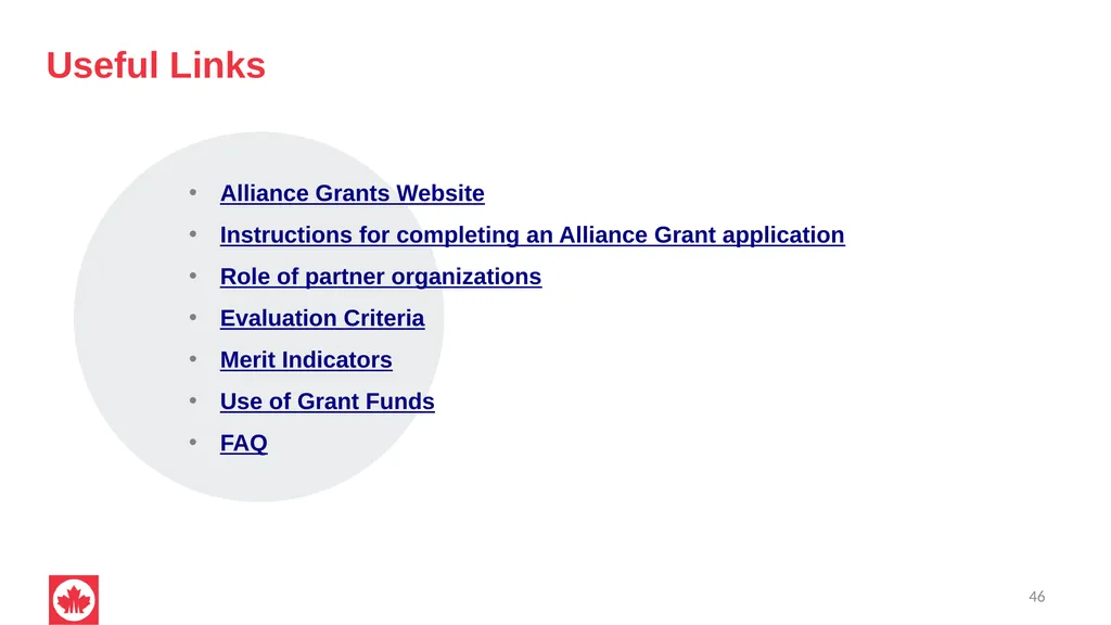NSERC Alliance Grants Canada’s research - slide 46 of 47