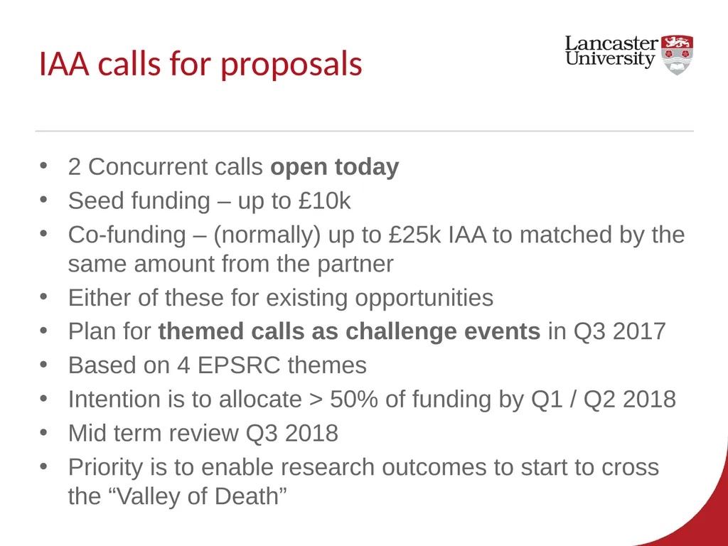 EPSRC Impact Acceleration Account 2017-2020 – - slide 23 of 29