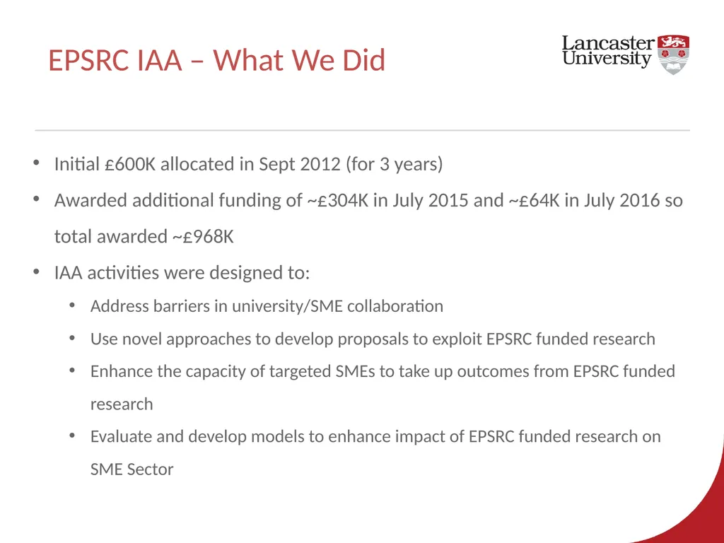 EPSRC Impact Acceleration Account 2017-2020 – - slide 3 of 29
