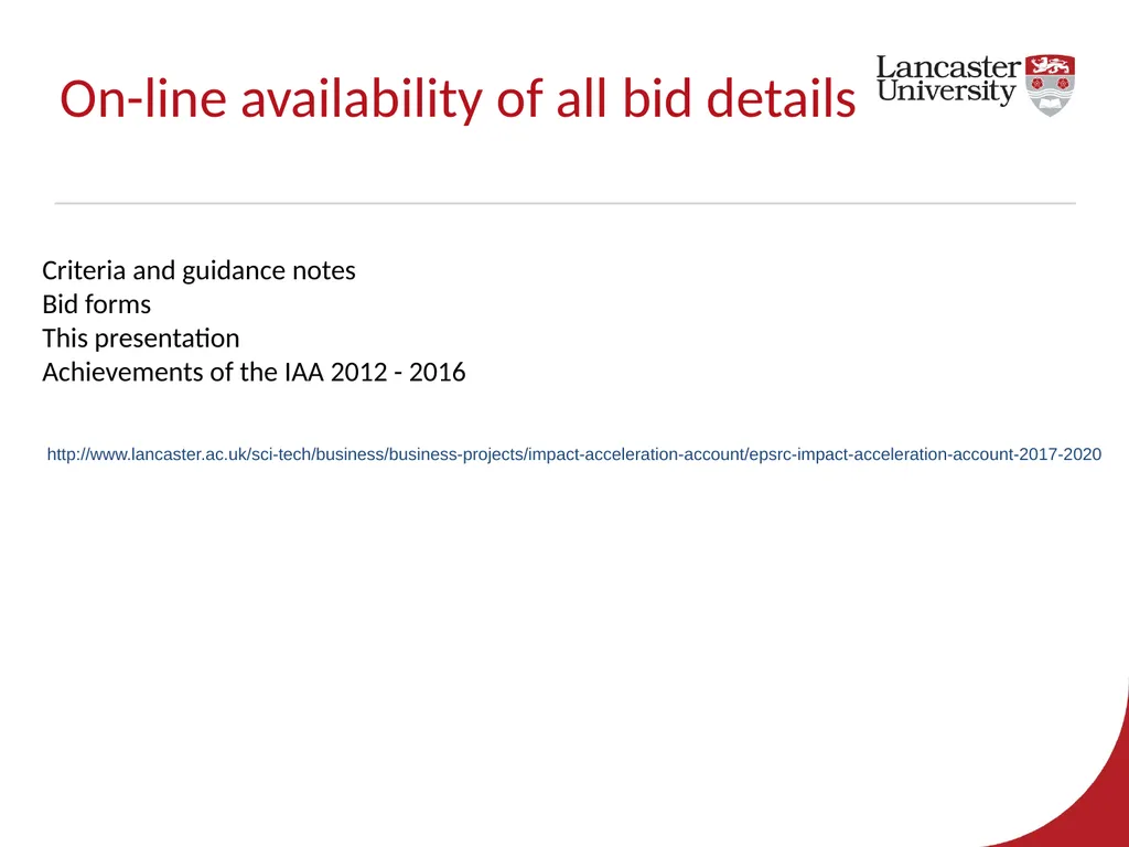 EPSRC Impact Acceleration Account 2017-2020 – - slide 29 of 29