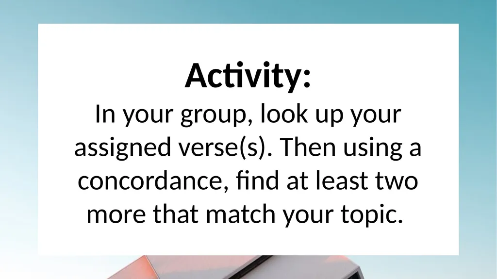 Ecclesiology --- Our approach What’s at play? - slide 18 of 34