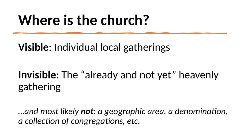 Ecclesiology --- Our approach What’s at play? - slide 30 of 34