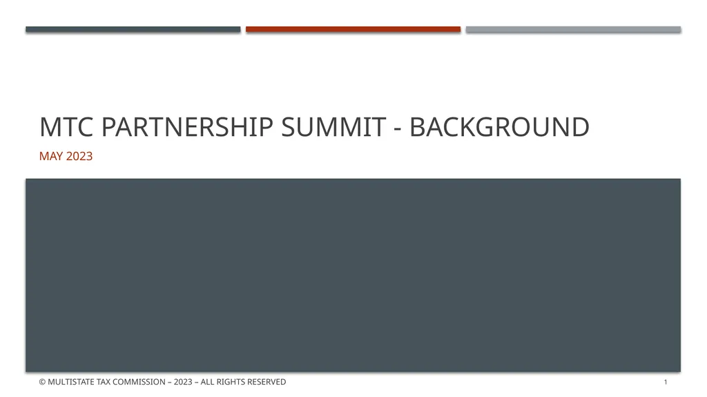MTC Partnership Summit - background May 2023 © - slide 1 of 53