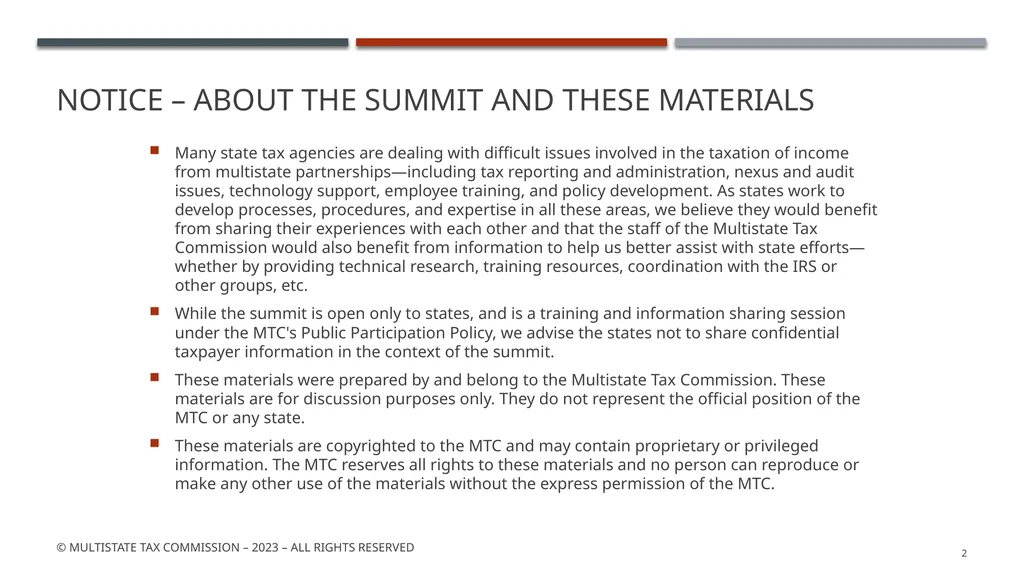 MTC Partnership Summit - background May 2023 © - slide 2 of 53