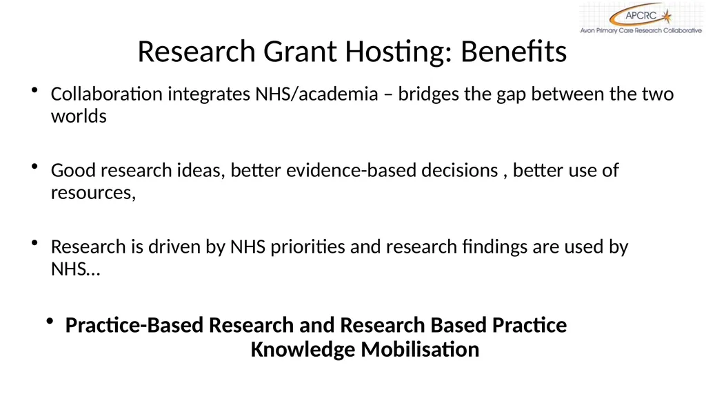 The Avon Primary Care Research Collaborative R&D - slide 9 of 12