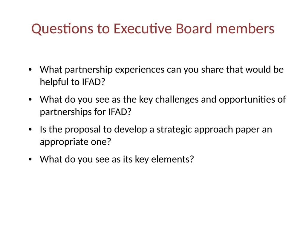 IFAD partnership strategy Presentation to informal - slide 14 of 14