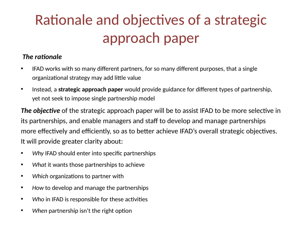 IFAD partnership strategy Presentation to informal - slide 10 of 14