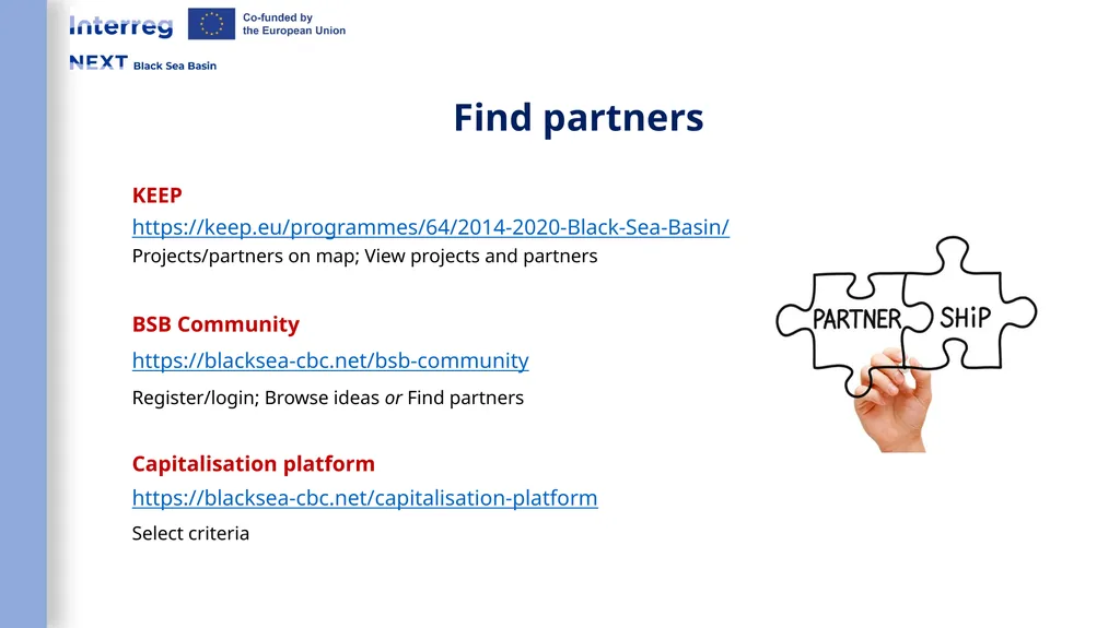 Interreg NEXT Black Sea Basin Programme Webinar - slide 29 of 31