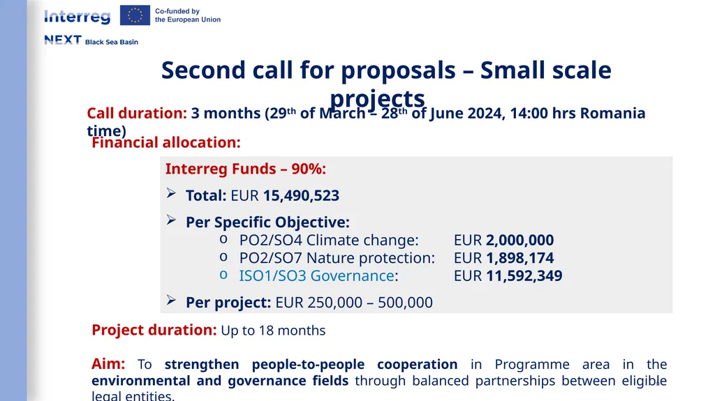 Interreg NEXT Black Sea Basin Programme Webinar - slide 6 of 31