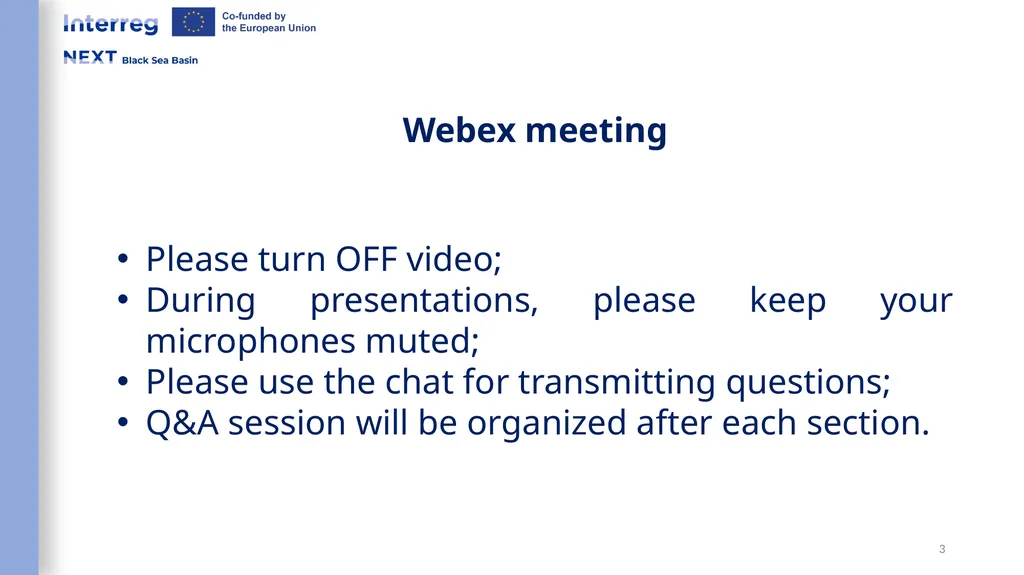 Interreg NEXT Black Sea Basin Programme Webinar - slide 3 of 31