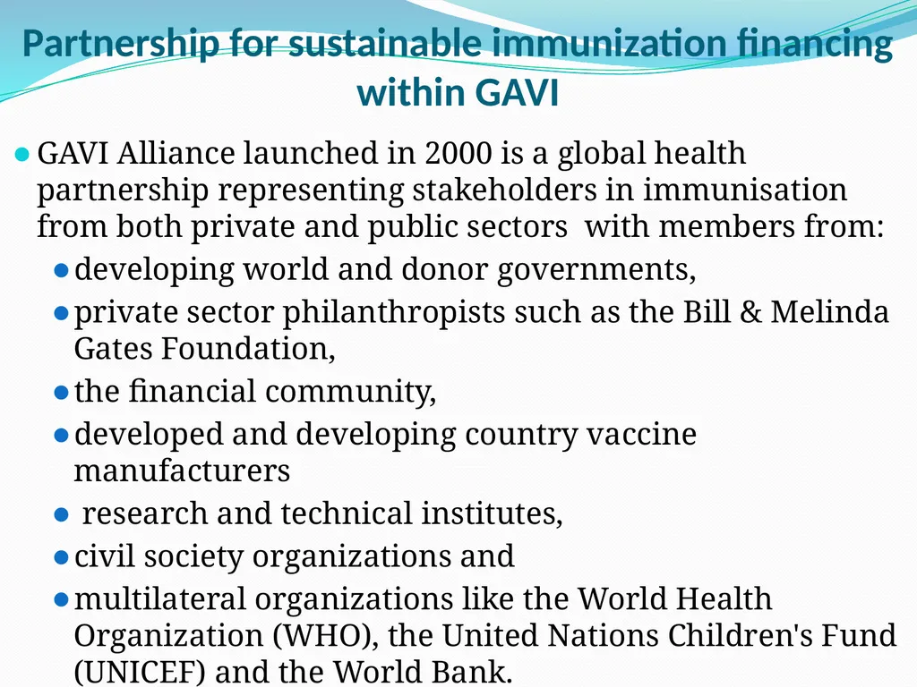 Partnership for sustainable immunization financing - slide 10 of 20