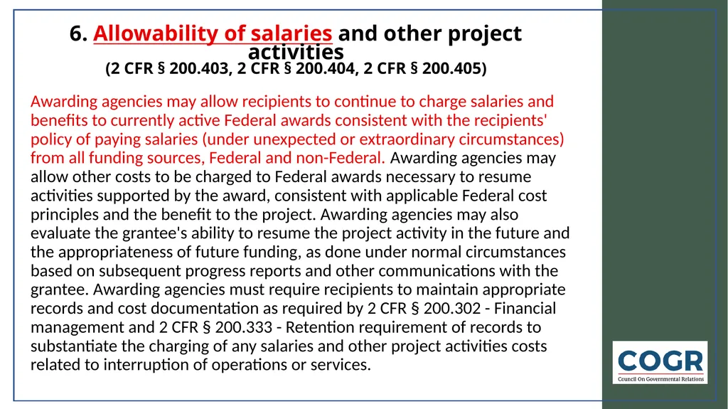Research and the COVID-19 Crisis COGR Perspectives - slide 5 of 8