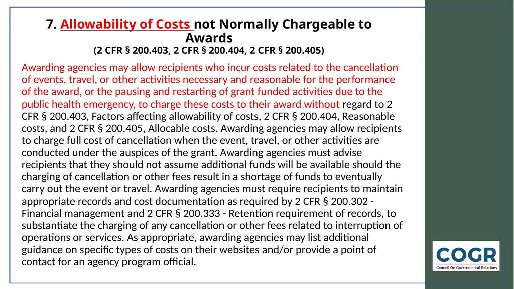 Research and the COVID-19 Crisis COGR Perspectives - slide 6 of 8