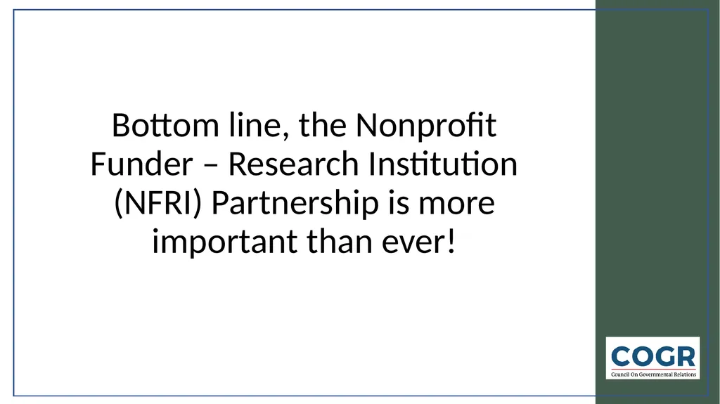 Research and the COVID-19 Crisis COGR Perspectives - slide 8 of 8