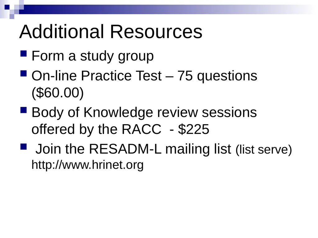 Value of Research Administrator Certification: - slide 18 of 25