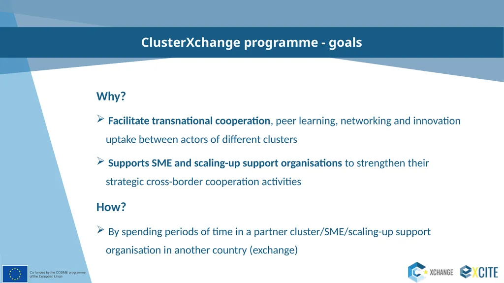 The ClusterXchange Scheme ClusterXchange programme - slide 2 of 13