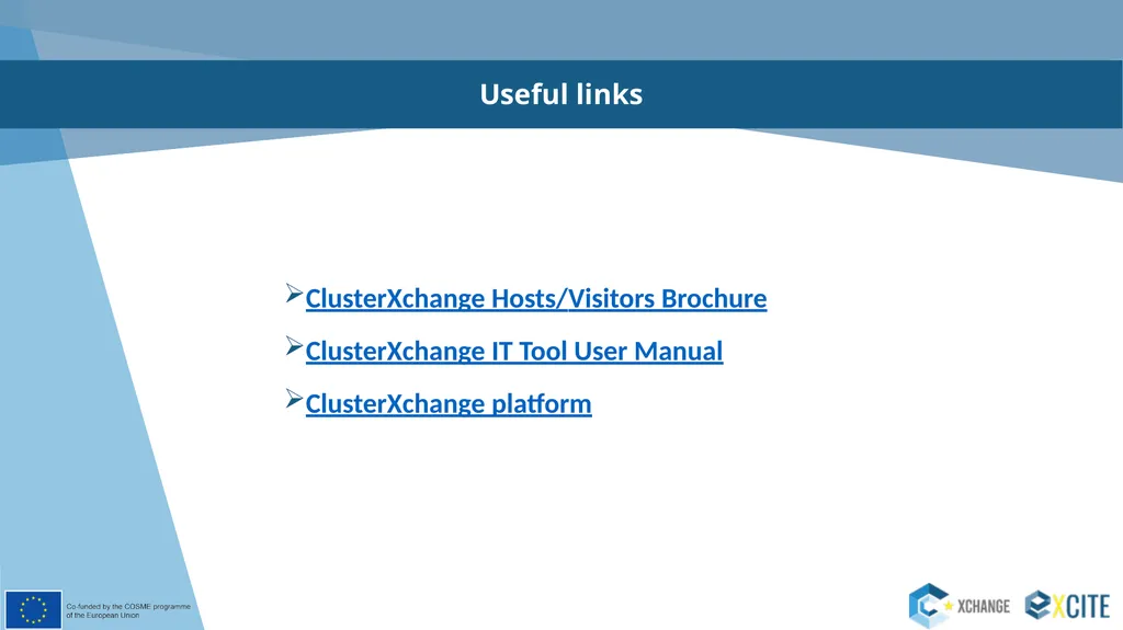 The ClusterXchange Scheme ClusterXchange programme - slide 11 of 13