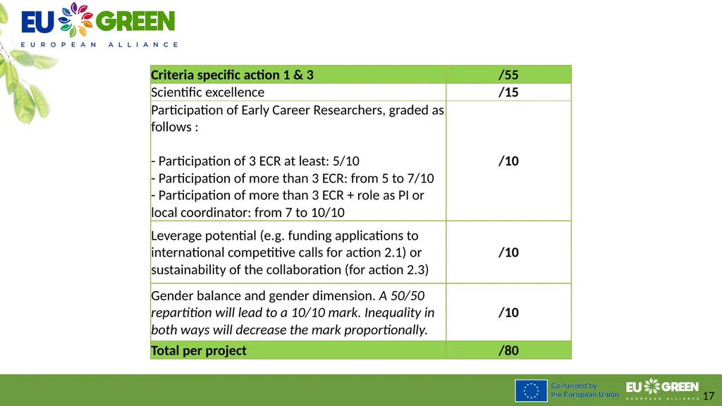 Procedure to leverage joint research activities - slide 17 of 28