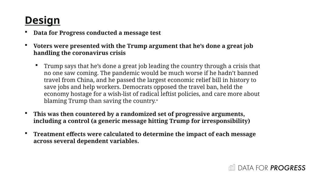 Design Data for Progress conducted a message test - slide 2 of 11