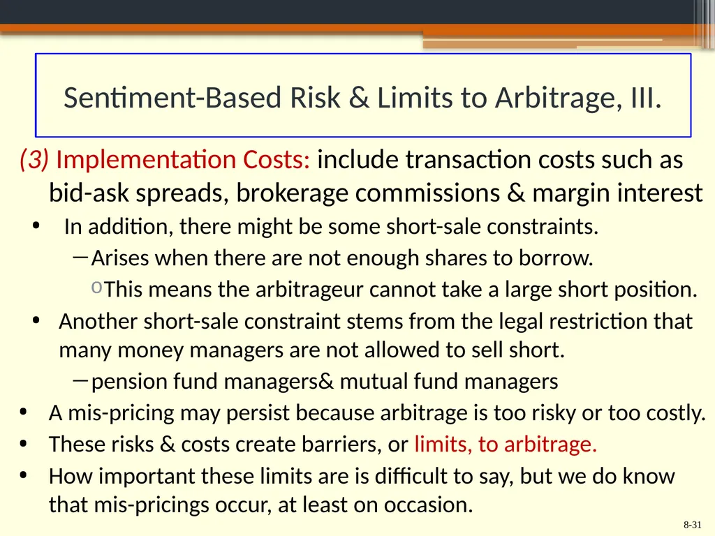 Chapter 8 Behavioral Finance and the Psychology of - slide 31 of 50