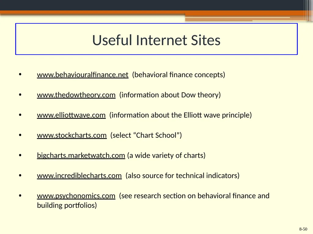 Chapter 8 Behavioral Finance and the Psychology of - slide 50 of 50