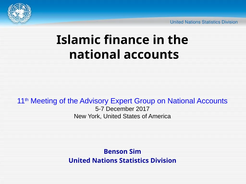 Benson Sim United Nations Statistics Division