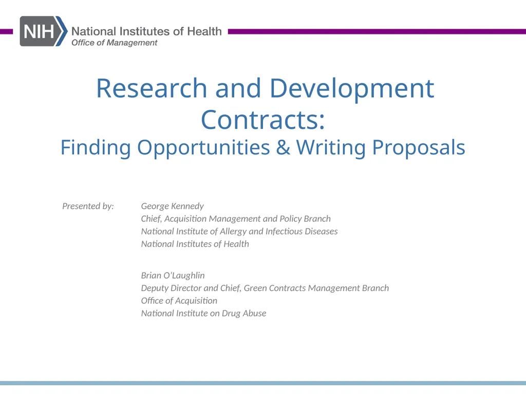 Research and Development Contracts: Finding - slide 1 of 29