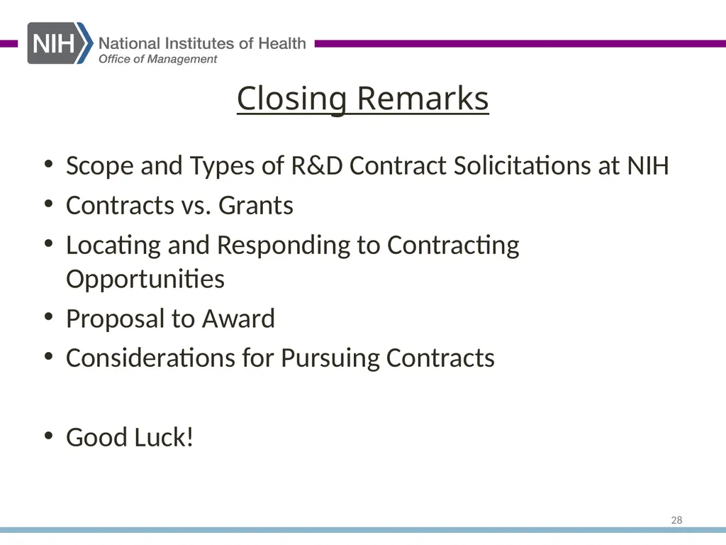 Research and Development Contracts: Finding - slide 28 of 29