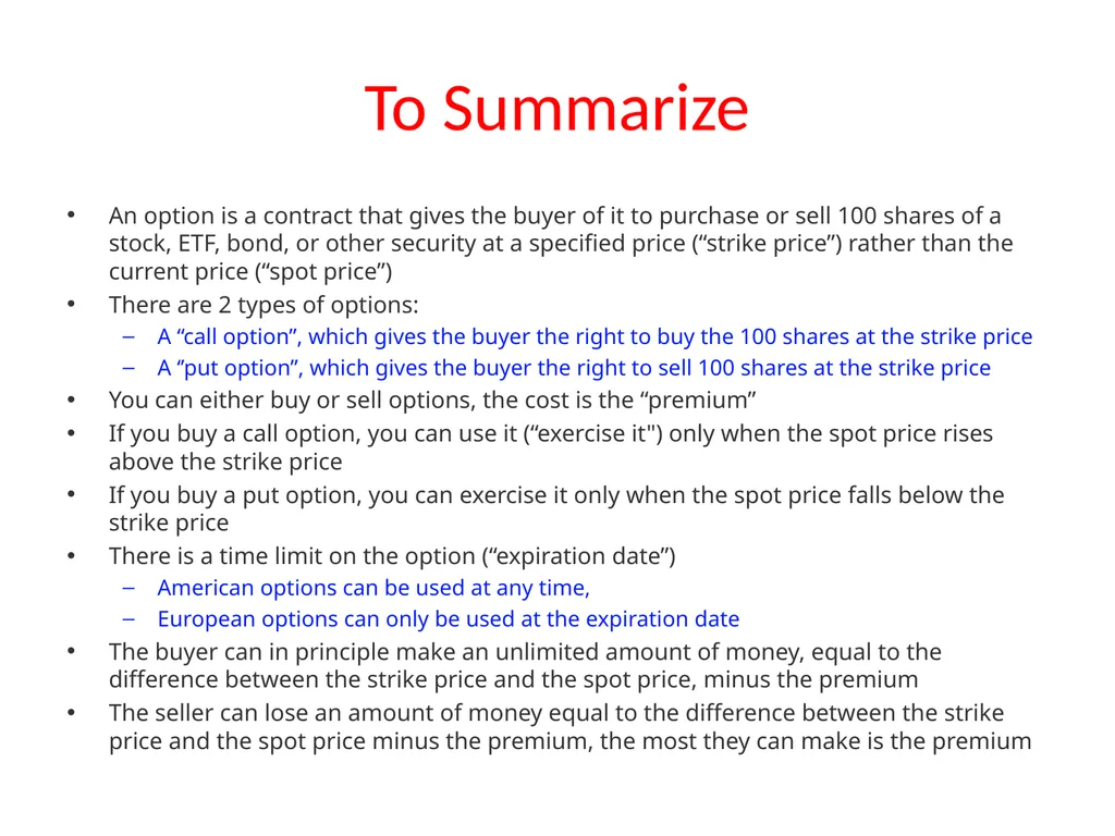 Lecture 19 Options and Derivatives John Rundle - slide 10 of 39