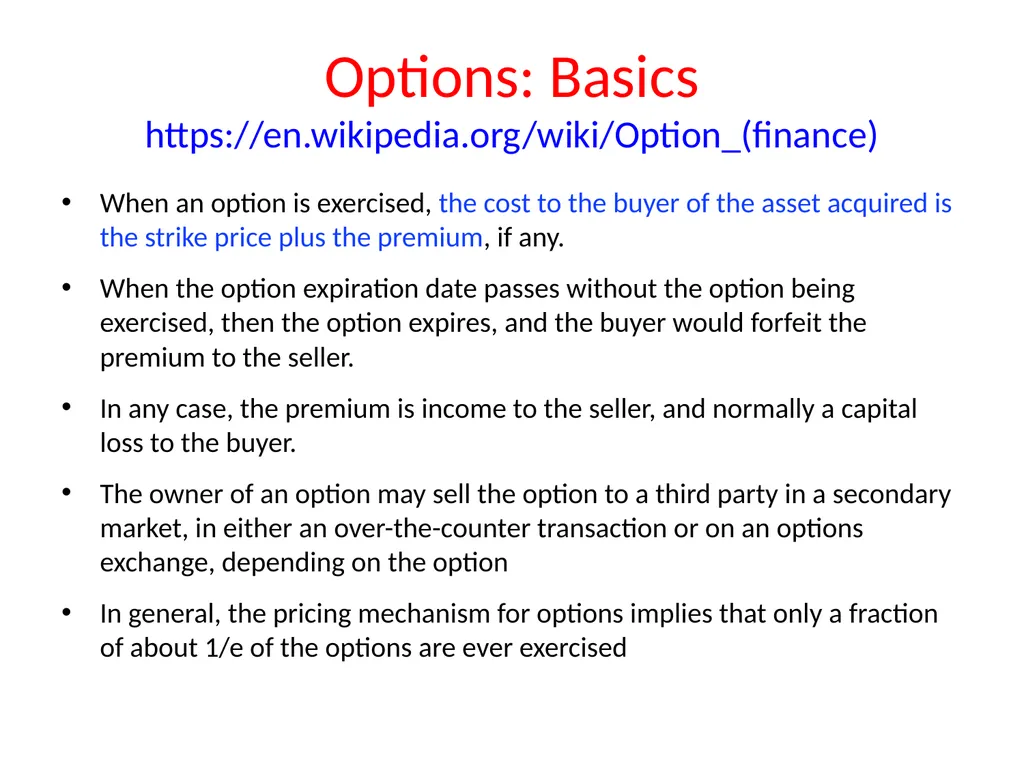 Lecture 19 Options and Derivatives John Rundle - slide 6 of 39