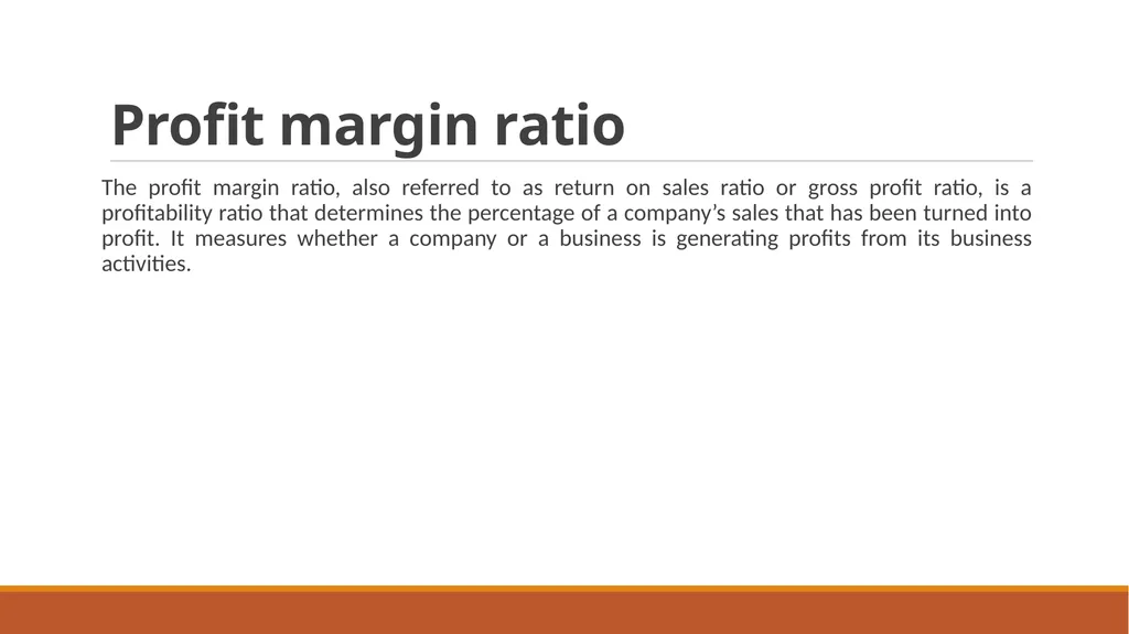 Classification of Ratio Current ratio The current - slide 10 of 15