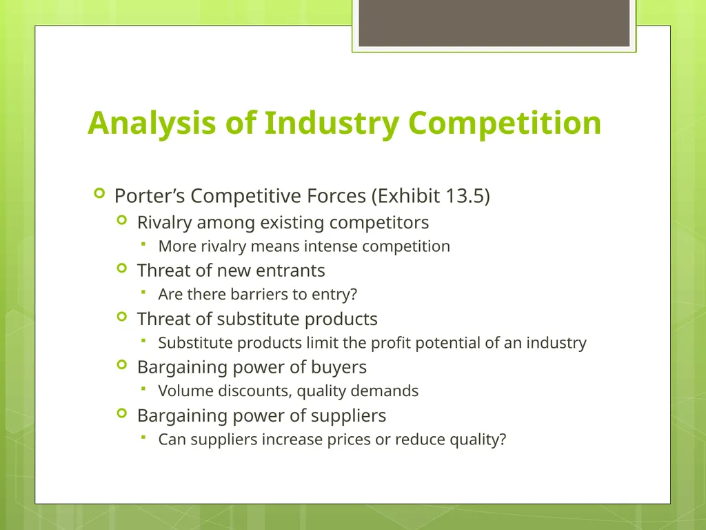 Industry Analysis ch13 Why Do Industry Analysis? - slide 32 of 43