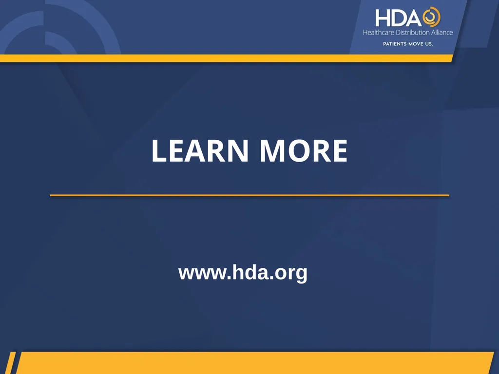 Healthcare Distribution Alliance: An Introduction - slide 13 of 13