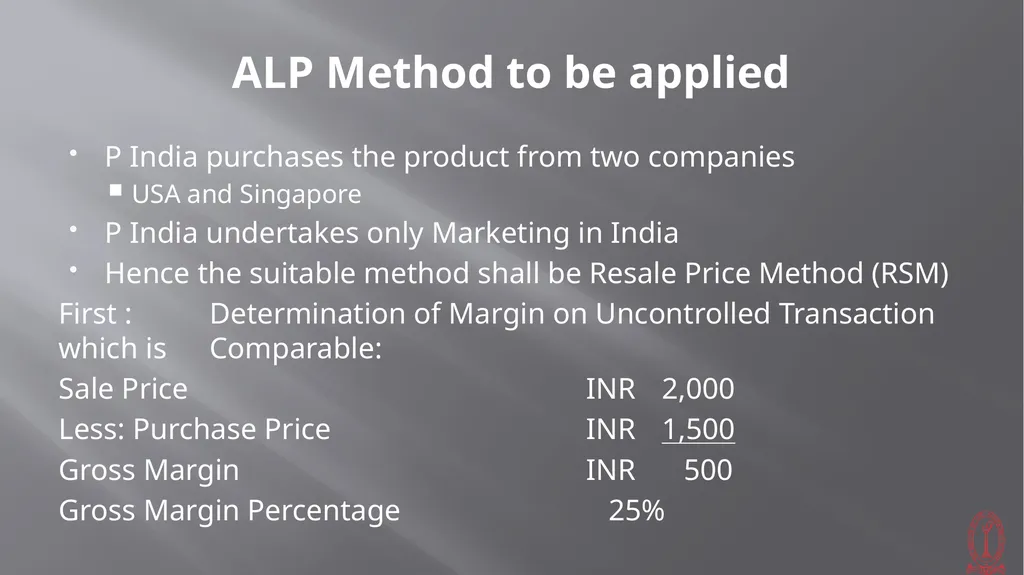 Transfer Pricing Issues CMA S VENKANNA COST - slide 20 of 39