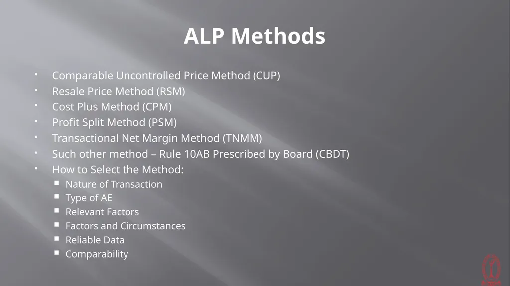 Transfer Pricing Issues CMA S VENKANNA COST - slide 11 of 39
