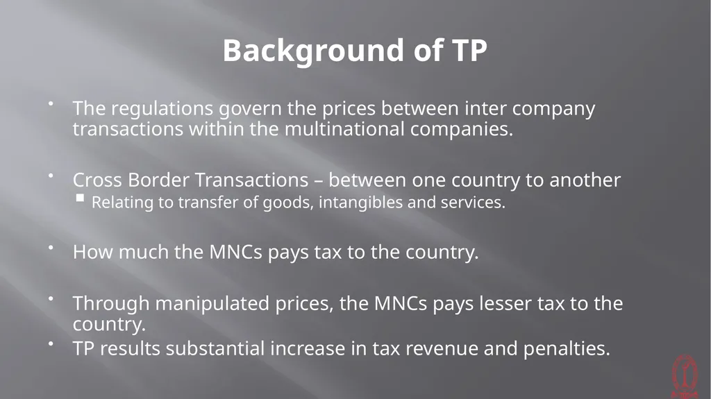 Transfer Pricing Issues CMA S VENKANNA COST - slide 2 of 39