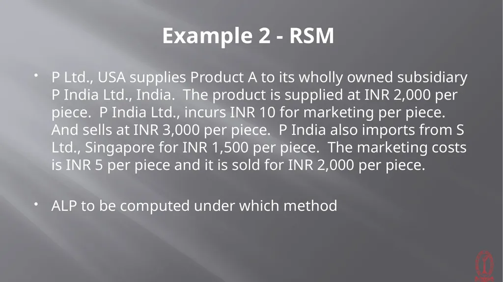 Transfer Pricing Issues CMA S VENKANNA COST - slide 19 of 39