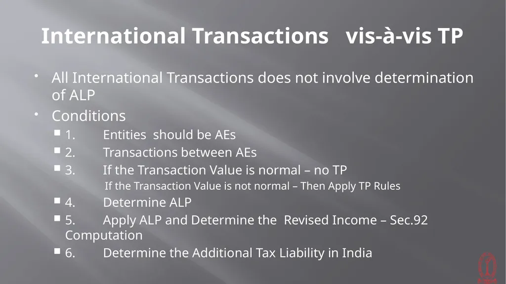 Transfer Pricing Issues CMA S VENKANNA COST - slide 4 of 39