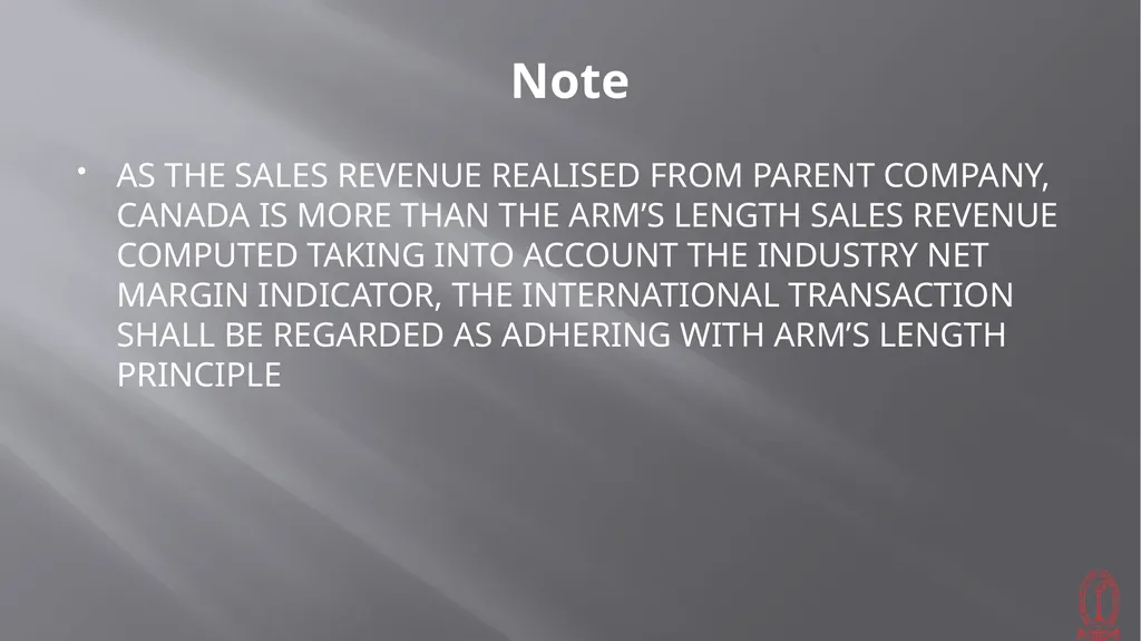 Transfer Pricing Issues CMA S VENKANNA COST - slide 30 of 39
