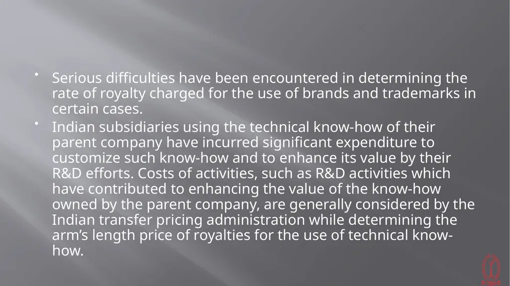 Transfer Pricing Issues CMA S VENKANNA COST - slide 33 of 39