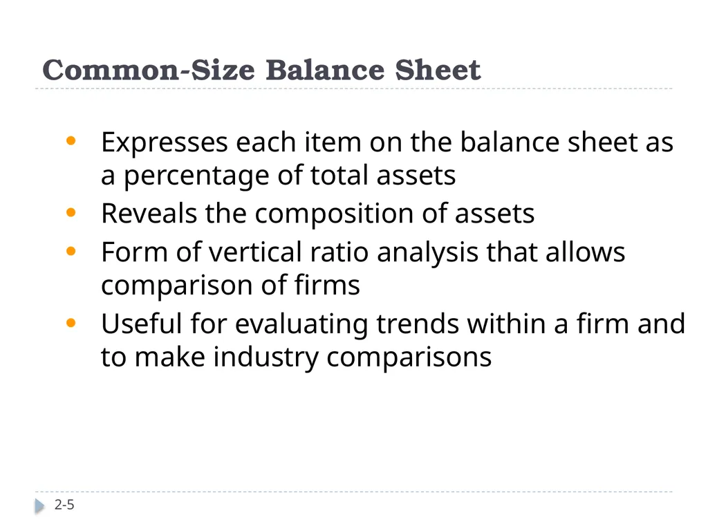 Analyzing Investing Activities The Balance Sheet - slide 5 of 60