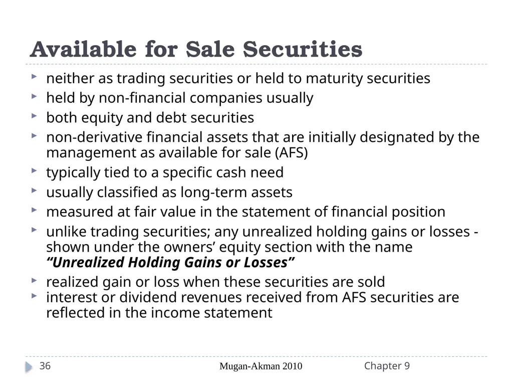 Analyzing Investing Activities The Balance Sheet - slide 36 of 60