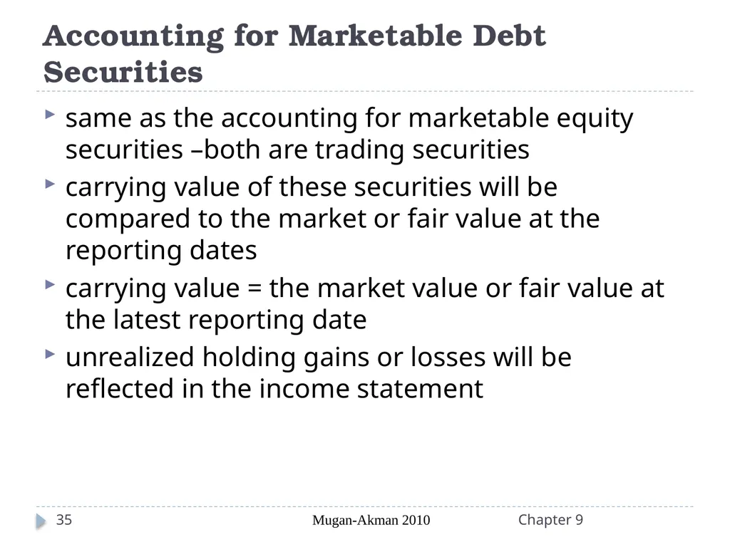 Analyzing Investing Activities The Balance Sheet - slide 35 of 60