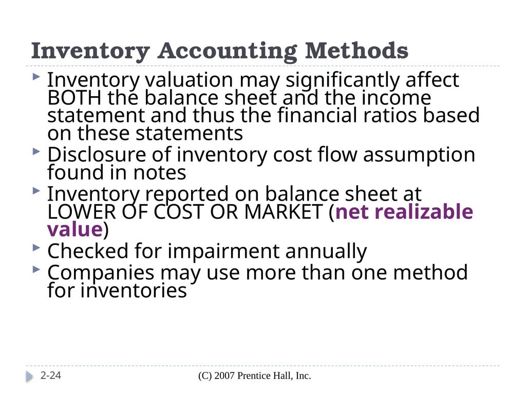 Analyzing Investing Activities The Balance Sheet - slide 24 of 60