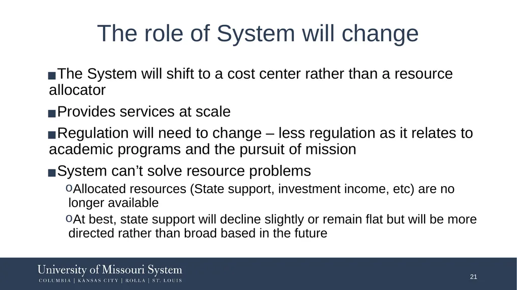 FY2021: Work Remains to Restructure to Financial - slide 21 of 25