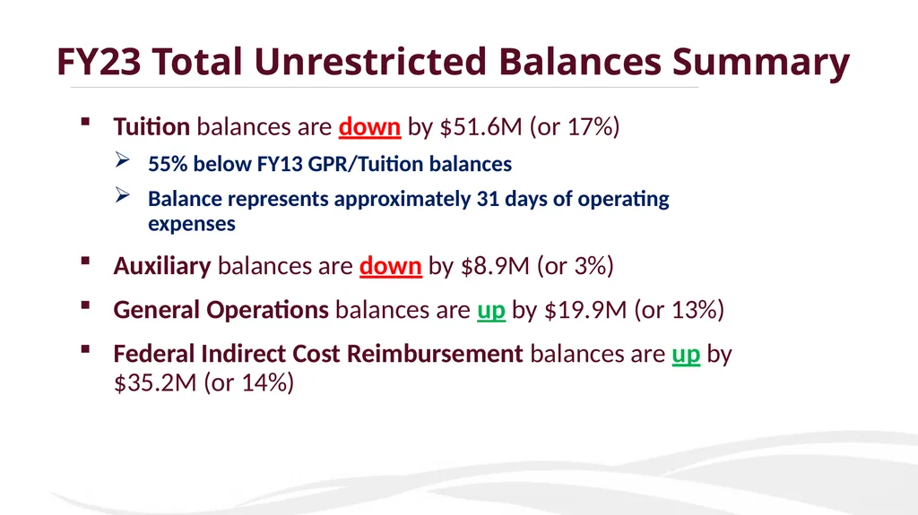 FY23 Program Revenue Balances Review Sean P. - slide 3 of 8