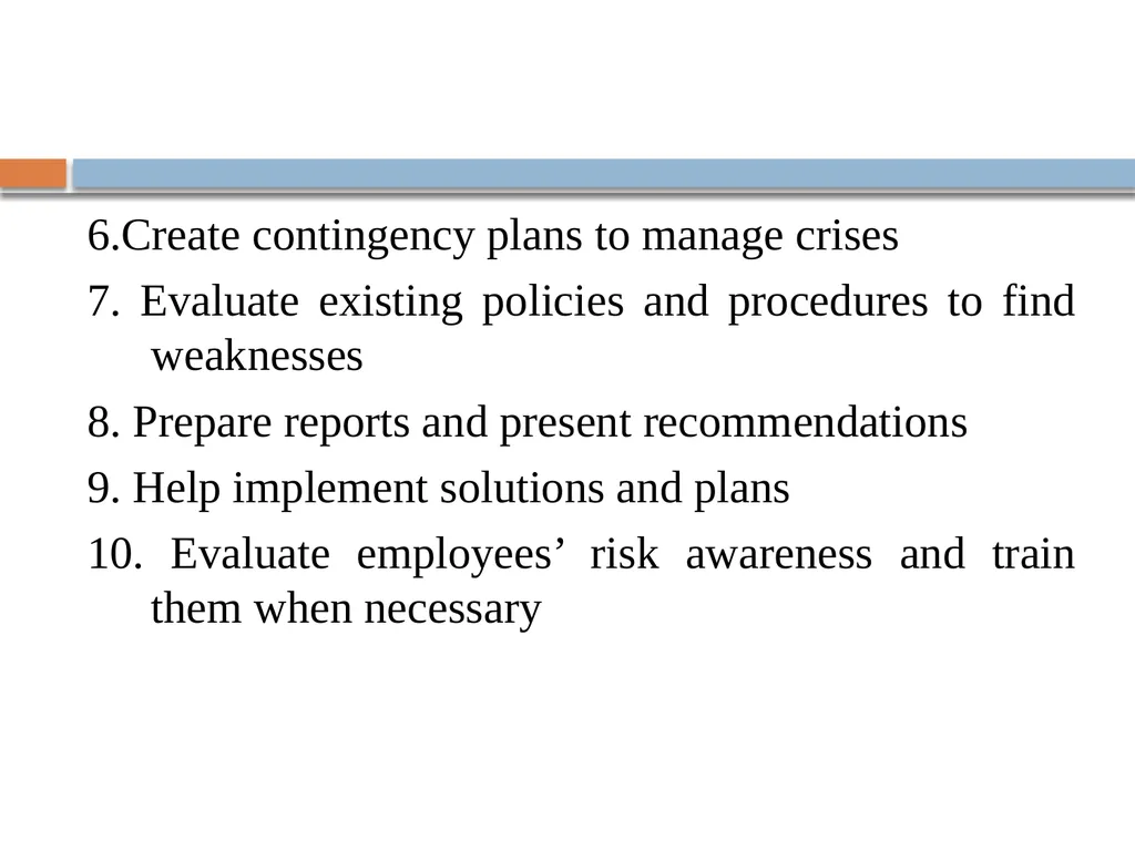 Risk Management: Guidelines and Responsibilities - slide 5 of 5