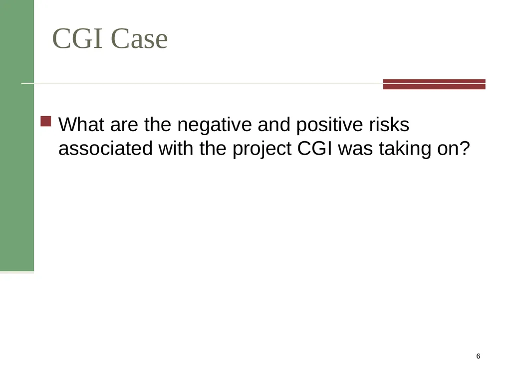 Risk Management PMI Knowledge Areas Importance of - slide 6 of 20
